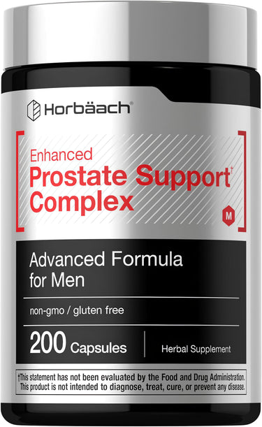View 1 Horbäach Enhanced Prostate Support Complex 200 Capsules, non-gmo and gluten-free, Herbal Supplement.