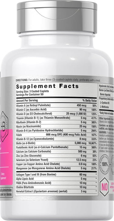 Complesso Capelli, Pelle e Unghie | 150 Compresse