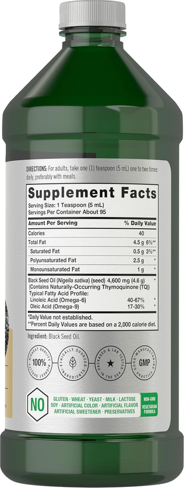 View 2 Schwarzkümmelöl 4600 mg pro Portion | 16oz Flüssigkeit