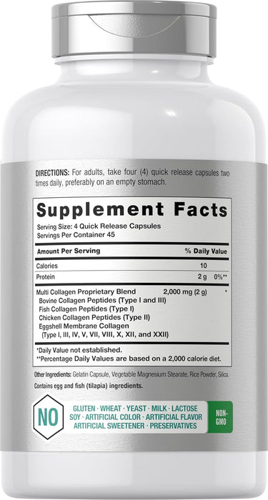 View 2 Proteína de Colágeno Múltiple 2000 mg por porción | 180 Cápsulas