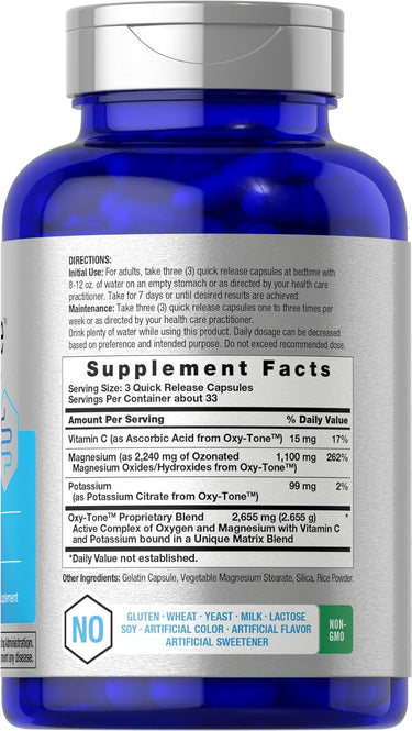View 2 Blue supplement bottle with label showing 'Supplement Facts' on a white background