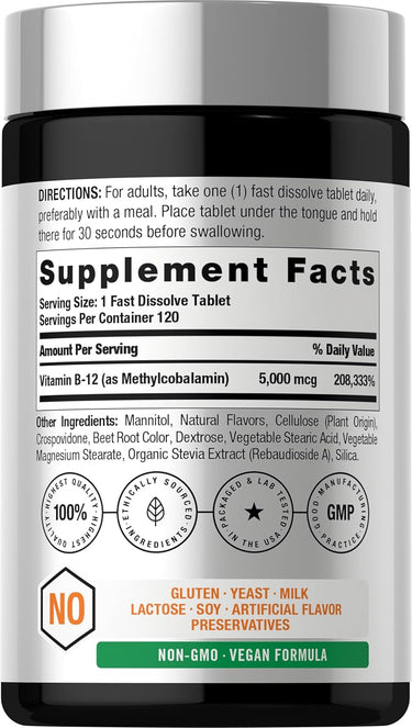 View 2 Vitamin B-12 5000 mcg | 120 Tabletten