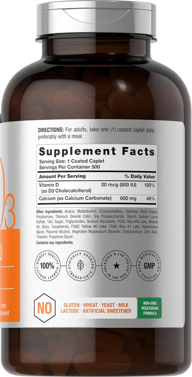 View 2 Calcio con Vitamina D-3 600 mg | 500 Compresse