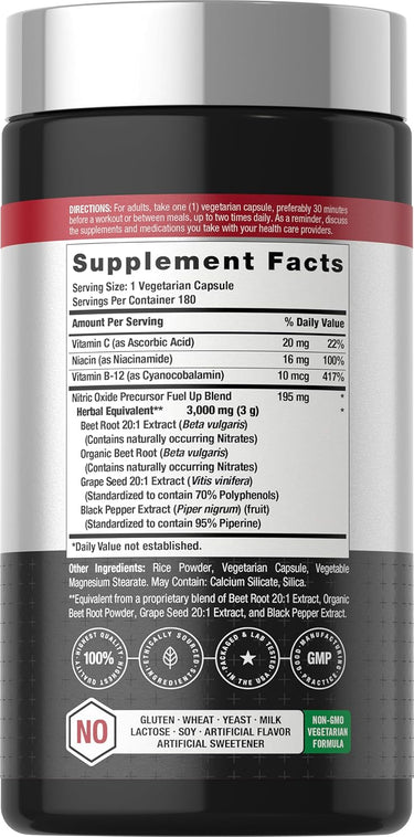 View 2 Nitric Oxide Max with Beet Root | 180 Capsules