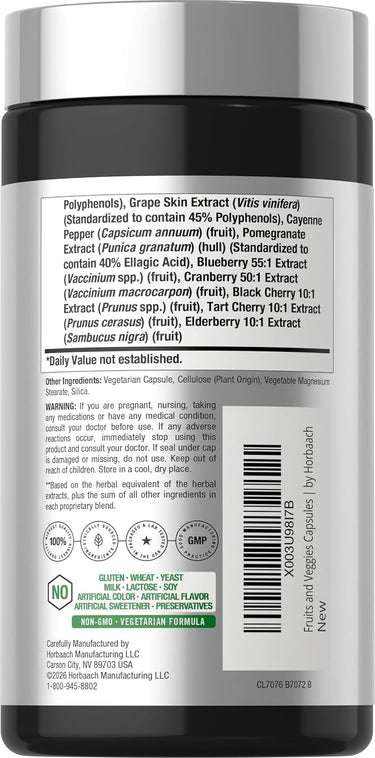 View 3 Fruits and Veggies Supplement | 100 Capsules
