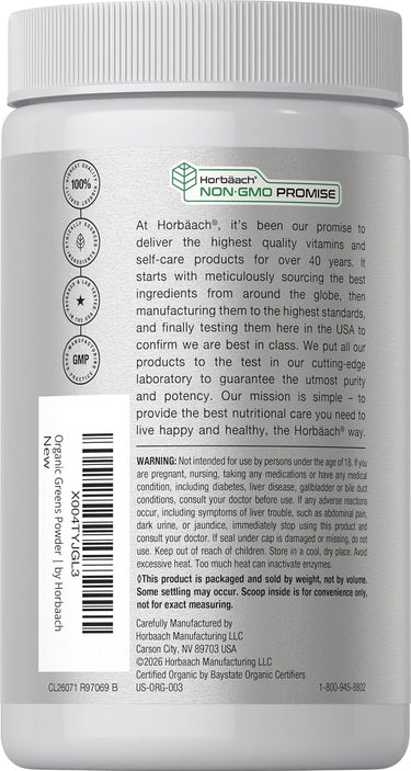 View 3 Organic Greens Powder | 5.18 oz