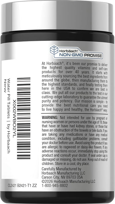 View 3 Bottle of Horbaach Water Pill Tablets containing 120 tablets.