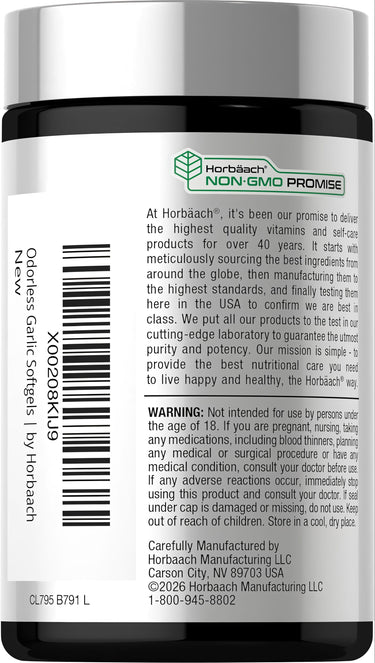 View 3 Bottle of Odorless Garlic 3600 mg containing 200 softgels.
