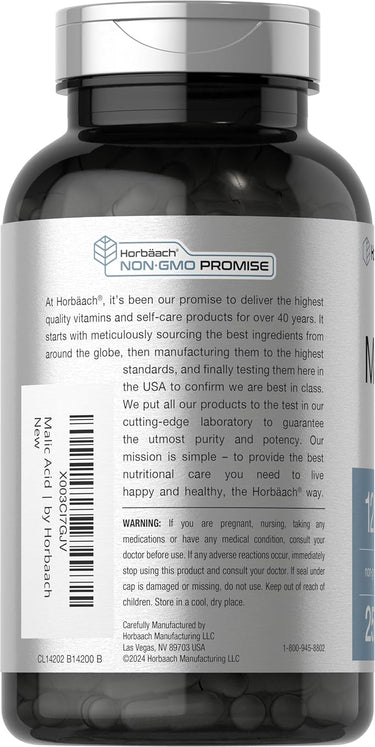 Acide Malique 1200mg par portion | 250 Capsules