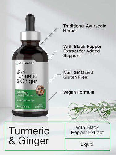 View 4 Gotas de Cúrcuma y Jengibre | Líquido de 4oz