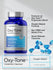Oxy-Tone Intestinal Cleanser supplement bottle with features listed on a gray background