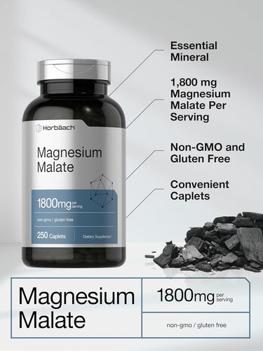 View 4 Magnesium Malate 1800mg per serving | 250 Caplets