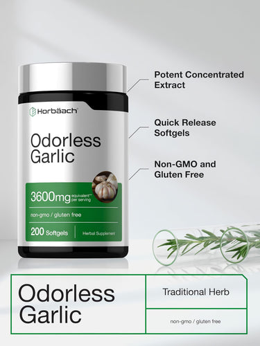 View 4 Odorless Garlic | 200 Softgels