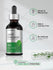 Bottle of Liquid Chlorophyll with certification icons on a white background