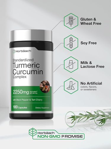 View 5 Turmeric Curcumin with Black Pepper | 180 Capsules