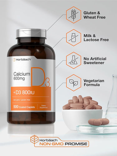 View 5 Calcio con Vitamina D-3 600 mg | 500 Compresse