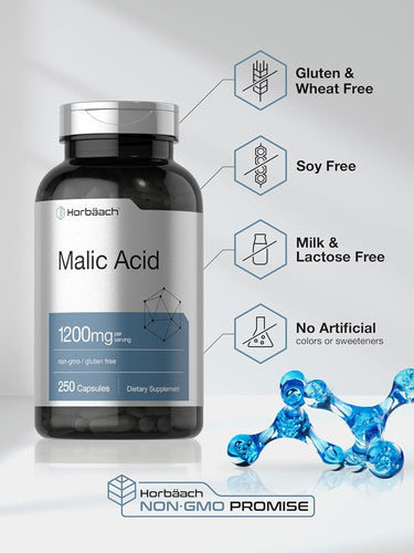 Acide Malique 1200mg par portion | 250 Capsules