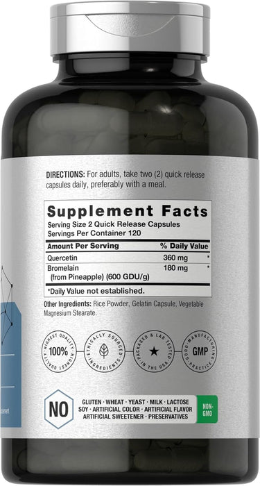 Quercetin mit Bromelain | 240 Kapseln