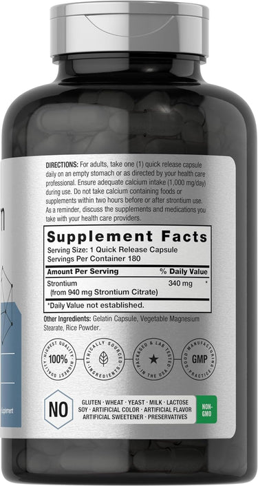Strontium Citrate 940mg | 180 Capsules