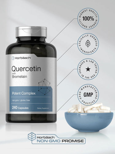 Quercetin mit Bromelain | 240 Kapseln