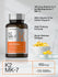 Horbaach K2 MK-7 supplement bottle with nutritional information on a light gray background
