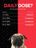 Dog supplement packaging with recommended serving size chart and a pug on a red and black background.