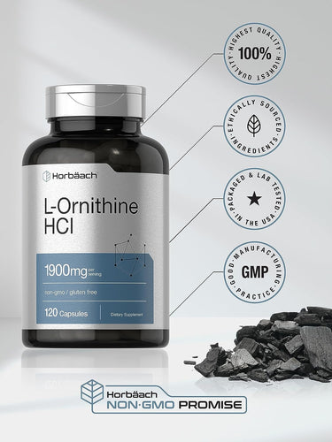 L-Ornitina 1900mg por porción | 120 Cápsulas
