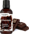 Bottle of Horbaach Chocolate Premium Fragrance Oil with chocolate bars on a white background