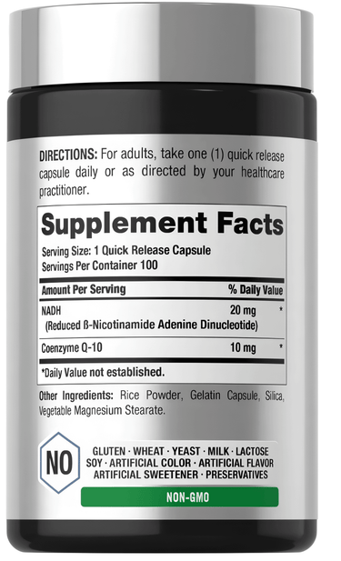 View 2 NADH CoQ10 Supplement | 20 mg