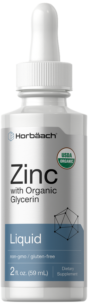 View 1 Horbaach Zinc with Organic Glycerin supplement bottle on a white background