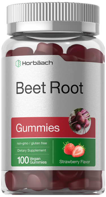 View 1 Beet Root Gummies packaging with Horbaach brand on a white background