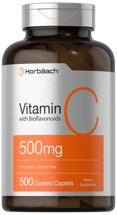 View 1 Horbaach Vitamin C supplement bottle with label on a white background