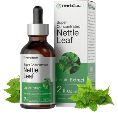 Horbäach Super Concentrated Nettle Leaf Liquid Extract bottle and packaging on a white background