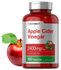 Bottle of Horbaach Apple Cider Vinegar capsules with an apple on a white background
