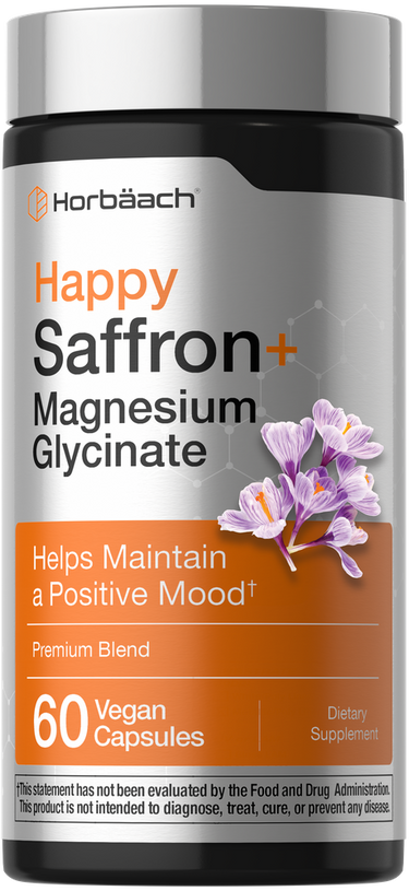 View 1 Saffron + Magnesium Glycinate Supplement | 60 Vegan Capsules