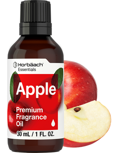 View 1 Bottle of Horbaach Apple Premium Fragrance Oil with an apple on a white background