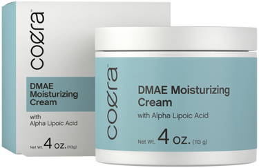 View 1 Coera DMAE Moisturizing Cream jar and box on a white background