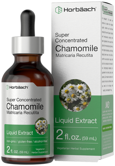 View 1 Horbaach Chamomile liquid extract bottle and box on a white background