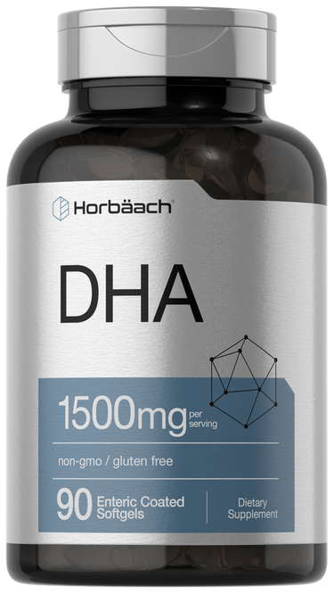 Horbaach DHA supplement bottle with label on a white background