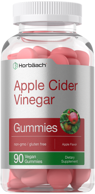 Horbaach Apple Cider Vinegar Gummies packaging with pink gummies inside