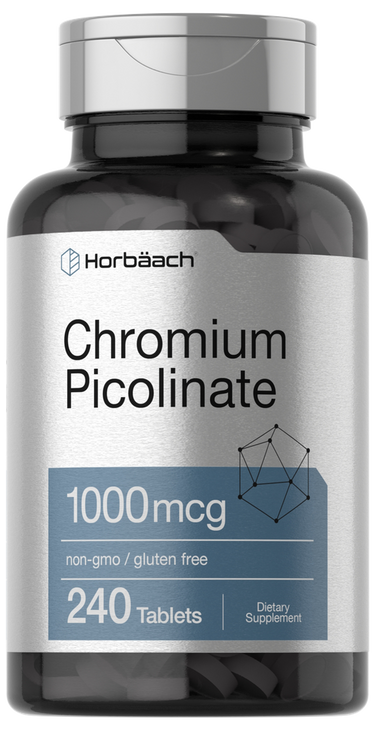 View 1 Horbaach Chromium Picolinate supplement bottle with label