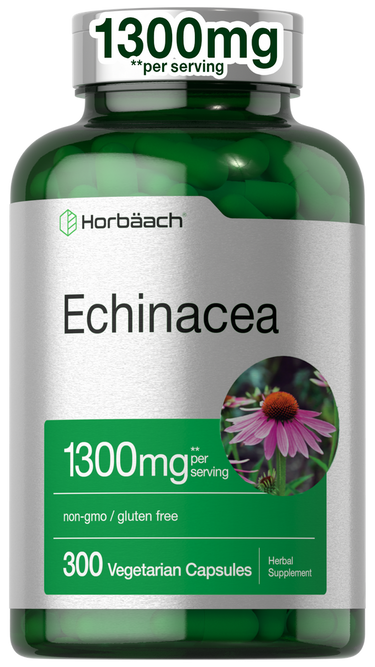 View 1 Horbaach Echinacea supplement bottle with green and white label
