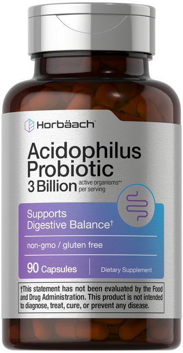 Horbaach Acidophilus Probiotic supplement bottle with label on a white background
