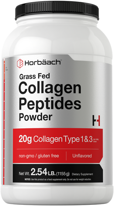 Horbach Grass Fed Collagen Peptides Powder container on a white background