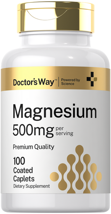 Supplement bottle labeled 'Doctor's Way Magnesium 500mg' on a white background