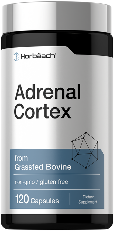 View 1 Adrenal Cortex from Grassfed Bovine, non-GMO and gluten-free, 120 capsules in a bottle.