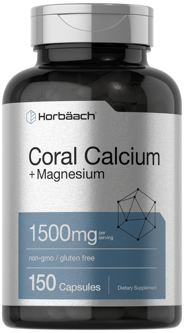 View 1 Horbaach Coral Calcium + Magnesium supplement bottle on a white background