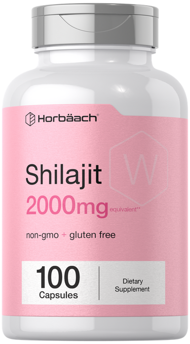Horbaach Shilajit 2000mg dietary supplement bottle on a white background