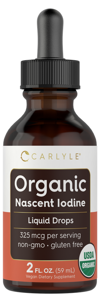 Carlyle Organic Nascent Iodine Liquid Drops bottle on a white background