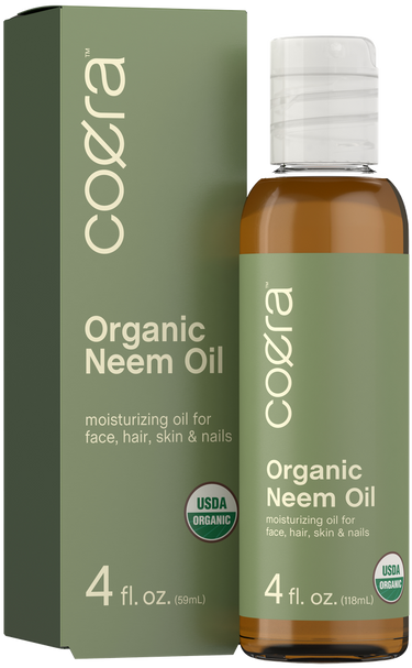 Coera Organic Neem Oil bottle and packaging on a white background